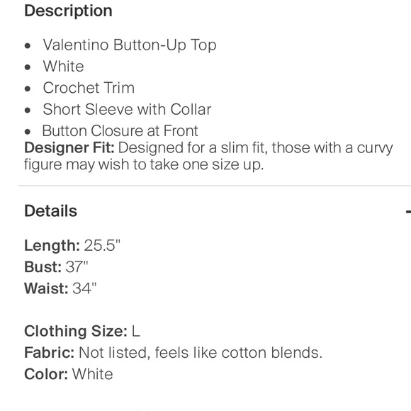 Valentino White Short Sleeve Button-up Blouse L - Picture 4 of 8